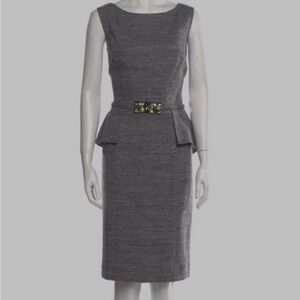 Teri Jon by Rickie Freeman Charcoal Sleeveless Midi Dress NWT!